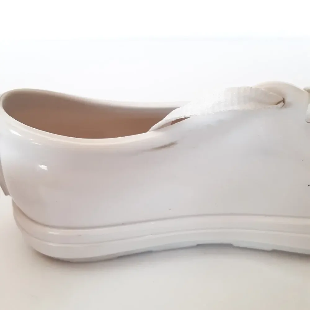 Mini Melissa White Rainbow Stripe Gel Sneakers Girls 2 Lace Up Mel by Melissa